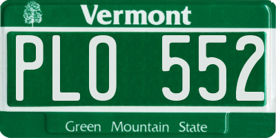 VT license plate PLO552