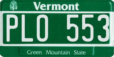 VT license plate PLO553