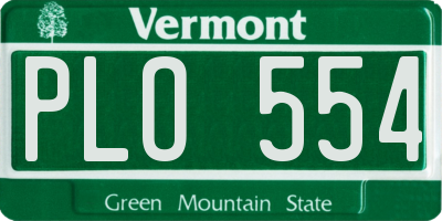 VT license plate PLO554