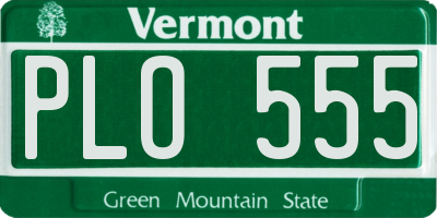 VT license plate PLO555
