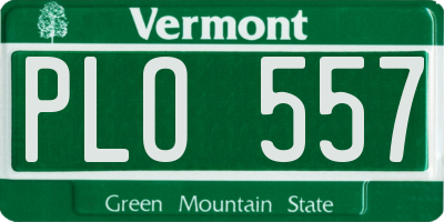 VT license plate PLO557
