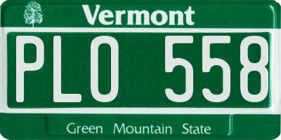 VT license plate PLO558