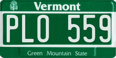 VT license plate PLO559