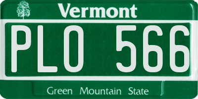 VT license plate PLO566