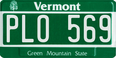 VT license plate PLO569
