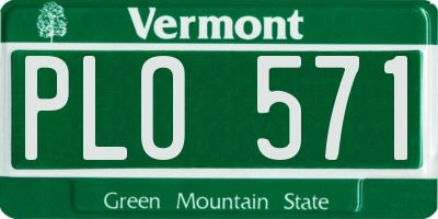 VT license plate PLO571