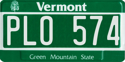 VT license plate PLO574
