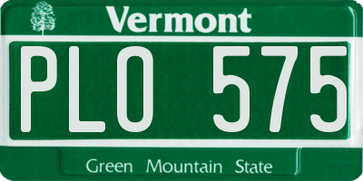 VT license plate PLO575