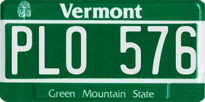 VT license plate PLO576