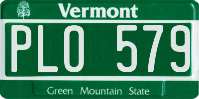 VT license plate PLO579