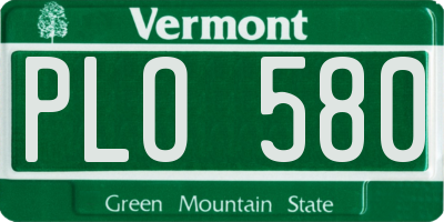 VT license plate PLO580