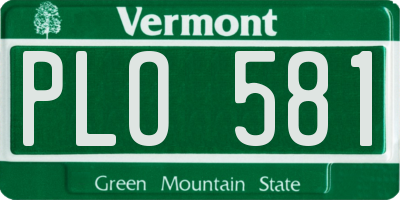 VT license plate PLO581