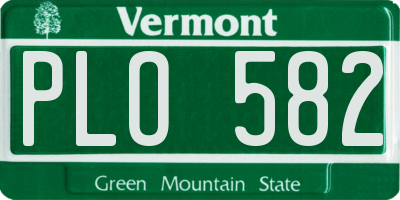 VT license plate PLO582
