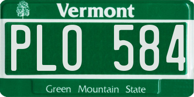 VT license plate PLO584
