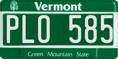 VT license plate PLO585