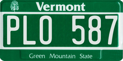 VT license plate PLO587