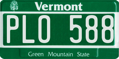 VT license plate PLO588