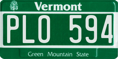 VT license plate PLO594