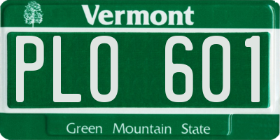 VT license plate PLO601