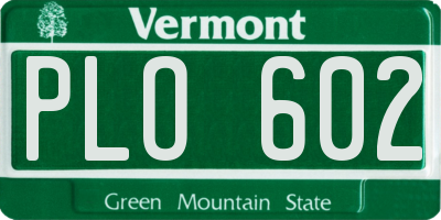 VT license plate PLO602