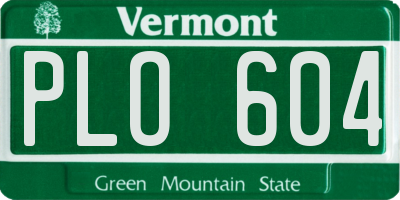 VT license plate PLO604