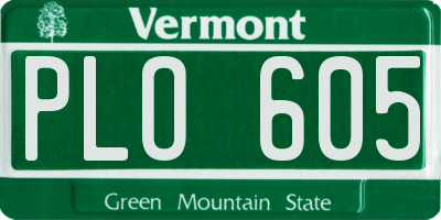 VT license plate PLO605
