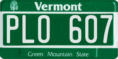 VT license plate PLO607