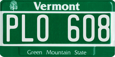 VT license plate PLO608