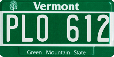 VT license plate PLO612