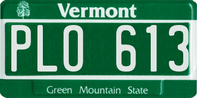 VT license plate PLO613