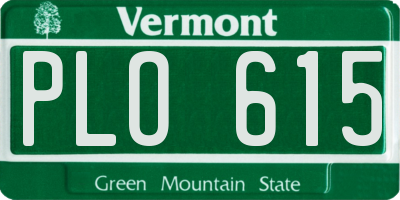 VT license plate PLO615