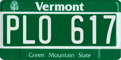 VT license plate PLO617