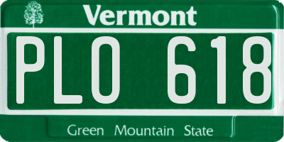 VT license plate PLO618