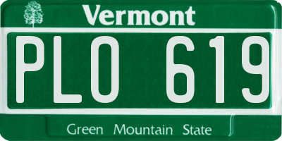 VT license plate PLO619