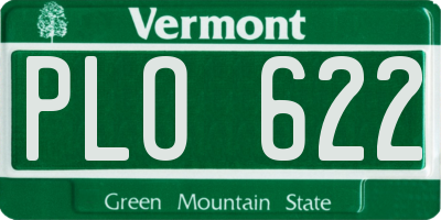 VT license plate PLO622