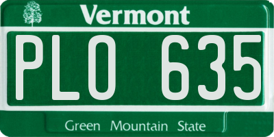 VT license plate PLO635
