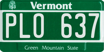 VT license plate PLO637