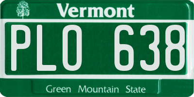 VT license plate PLO638