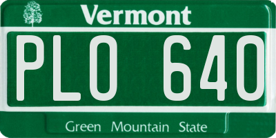 VT license plate PLO640