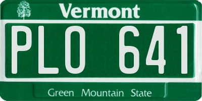 VT license plate PLO641