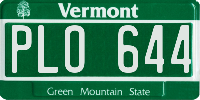 VT license plate PLO644