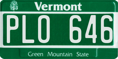 VT license plate PLO646