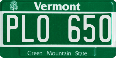 VT license plate PLO650
