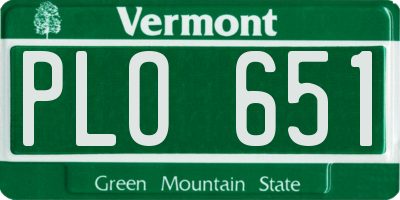 VT license plate PLO651