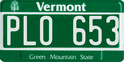 VT license plate PLO653