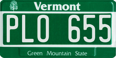 VT license plate PLO655