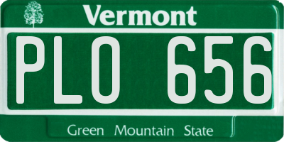 VT license plate PLO656