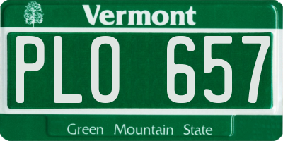 VT license plate PLO657