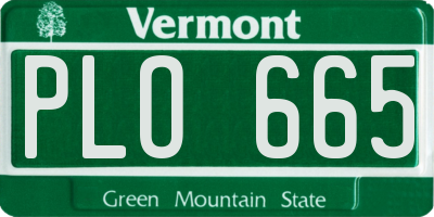 VT license plate PLO665