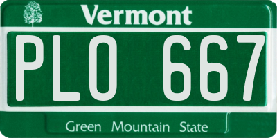 VT license plate PLO667